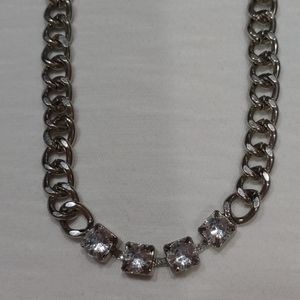 Vintage Silver & Rhinestone Necklace!!!